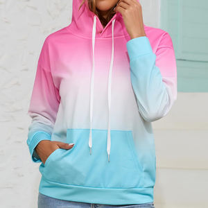 Sweat à capuche oversize en coton 100% de haute qualité, lourd, tie-dye, pour femmes, rose - Product Image 3