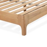 Cadre de lit moderne en teck massif, durable, assemblable, écologique, confortable, pour chambre à coucher, utilisation intérieure, économique et naturel