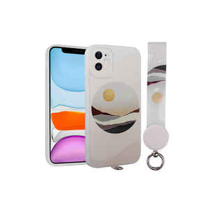 Étui en silicone HRMN Arte élégant et protecteur à motifs pour iPhone 11 avec dragonne et cordon – Housse de téléphone portable pratique - Product Image 1