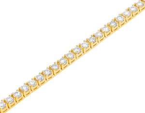Bracelet en diamant cultivé en laboratoire en or jaune de qualité supérieure Pierres rondes classiques Bijoux élégants Idéal pour un usage quotidien - Product Image 3