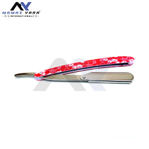 Navajas de Barbero de Acero Inoxidable, Navajas de Afeitar Plegables Profesionales para Salón, Navaja de Afeitar Recta con Bloqueo Giratorio - Product Image 3