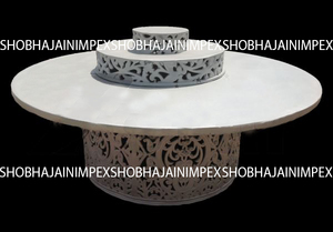 Table console de découpe Jali blanche pour mariage - Product Image 2