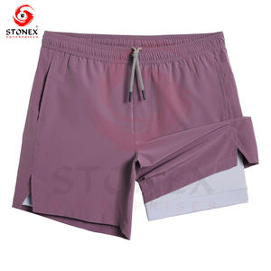2025 course entraînement Fitness vêtements pour hommes séchage rapide Polyester logo personnalisé hommes course Shorts sport - Product Image 1
