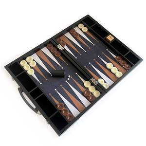 Base de Tela para Backgammon Tamaño Torneo, 57x75cm, Negro y Marrón, de Madera, para Video - Product Image 5