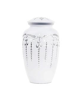 Urnes de crémation pour cendres humaines Urne funéraire pour homme adulte Fabriquée à la main-Urne abordable en forme de diamant pour graver les cendres (marguerite blanche) - Product Image 2