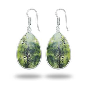 Pendientes Colgantes de Piedras Preciosas de Atlantasita Hechas a Mano, de Forma Mixta, de Alta Calidad, Chapados en Plata de Ley sobre Latón, Joyería Fina para Ella - Product Image 3