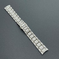 Bracelet de montre traditionnel en acier inoxydable 18 mm à 3 maillons, structure durable, boucle solide faite à la main, finition miroir pour montre connectée, personnalisable