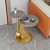 Table basse moderne de haute qualité, table d'appoint luxueuse, cadre en fer, plateau en marbre, meubles de salon écologiques pour un nouveau cadeau de maison