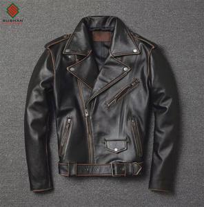 Mens Red Black <b>Synthetic</b> <b>Leather</b> Bomber Jacket Casual Solid Zipper Motorcycle Coat Stylish Winter OEM Service - Product Image 5