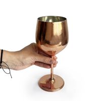 Antik Aussehendes Altmodisches Kupfer-Weinglas Gebürstete Kupferfarbe 500ml Fassungsvermögen Metall Landhausstil