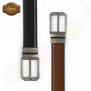 Cinturón de cuero de vaca de doble cara 2 en 1 para hombre, diseño ajustable, elegante y duradero, adecuado para uso informal, formal y diario. - Product Image 6