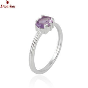 Bague classique en argent sterling 925 avec pierre précieuse améthyste naturelle pour unisexe, mariage, fête, anniversaire, cadeau en gros - Product Image 2