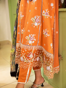 Pure Lawn Printed Lace Salwar Kameez Indian Pakistani Traje de tres piezas para mujer Verano Hasta el suelo Ropa de fiesta de secado rápido - Product Image 4