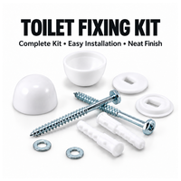 Kit de fixation pour cuvette de toilettes avec chevilles murales en plastique, capuchons de couverture blancs et vis métalliques pour l'installation d'articles sanitaires de salle de bain