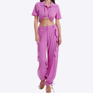 Vente en gros fabricant de logo personnalisé imprimé pour femmes 100% coton ensemble 2 pièces uni et décontracté pour l'hiver - Product Image 3