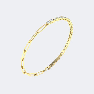 Pulsera de Diamantes con Corte Esmeralda de 2.60CTW, Diamantes Cultivados en Laboratorio, Color D E F, Claridad VVS VS, Oro Blanco, Oro Rosa, Joyería para Mujer - Product Image 5