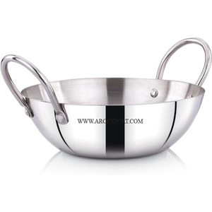 Kadai en acier inoxydable robuste avec poignée en laiton, design classique, fond pour servir les aliments, prix de gros direct d'usine - Product Image 5