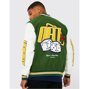 High Quality Causal <b>Varsity</b> Baseball <b>Bomber</b> <b>Jacket</b> <b>Men's</b> Summer Reversible 100% Wool Mandarin Collar Quick Dry Breathable Wool - Product Image 4