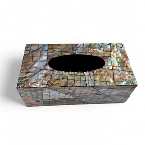 Caja de pañuelos clásica hecha a mano con incrustaciones de nácar natural, soporte decorativo ecológico de Vietnam - Product Image 2
