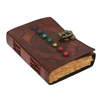 Seven Chakra Medieval Stone Embossed Handmade Book Of Shadows Notebook Office Diary College Book Poetry Book Sketch