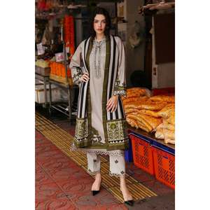 Camisas estampadas Charizma-3PC Khaddar con dupatta y pantalones para primavera/verano-BIC-2664 - Product Image 2