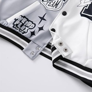 เสื้อแจ็กเก็ตตัวสั้นของผู้ชายแนวสตรีทเสื้อโค้ทฤดูหนาวปักลายบล็อกสีเสื้อโค้ทคอวีลำลองมีกระดุม - Product Image 4