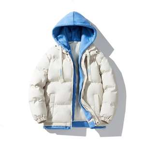 Abrigo de invierno grueso para mujer con capucha de burbuja cálida, chaqueta acolchada con forro estampado Unisex para clima frío, tela de punto informal - Product Image 2