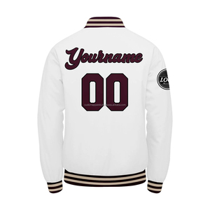 Chaqueta Varsity de Lana Bordada con Mangas de Cuero Genuino para Equipos Escolares, Chaqueta Letterman Personalizada Premium Resistente al Viento - Product Image 3