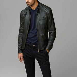 Chaqueta de Cuero Negra Delgada de Longitud Media para Hombre, Estilo Urbano con Diseño de Cierre de Cremallera Asimétrico, Chaqueta para Hombre - Product Image 5
