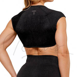 Hot Selling Summer Pattern <b>Crop</b> <b>Top</b> T-shirt Cut Formal Full <b>Sleeve</b> Quick Dry Breathable Eco-Friendly Workout Women Customized - Product Image 2