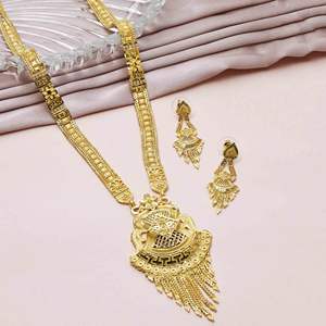 Bijoux en plaqué or 14K 18K 24K de mode en gros, colliers longs de formage, bijoux de conception traditionnelle, bijoux en laiton rempli d'or - Product Image 2