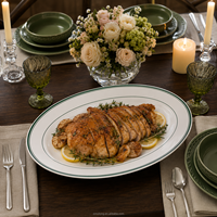 Assiettes ovales en porcelaine blanche de qualité commerciale 10/12 pouces pour la restauration et les mariages