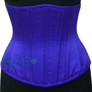 Steel Boned Underbust Purple Cotton <b>Corset</b> Everyday Fitness Wear Waist Slimming <b>Corset</b> | Paars katoenen korset onder de buste - Product Image 3