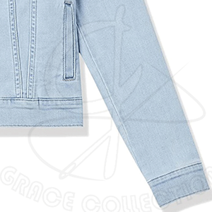 Jeans en denim à manches longues vestes 100% coton vêtements d'été pour femmes vestes courtes avec tissu personnalisable - Product Image 3