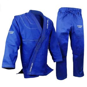 Venta al por Mayor, Entrega Rápida, Kimono de Jiu-Jitsu Brasileño, 100% Algodón, Uniforme de BJJ para Hombre y Mujer, Peso Medio, Color Azul - Product Image 4