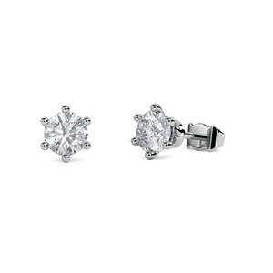 Pendientes Tradicionales de Diamantes Redondos de 0.30 Ct, Diamantes Cultivados en Laboratorio en Platino, para Fiesta de Compromiso - Product Image 3