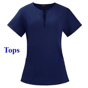 Traje de uniforme médico contemporáneo para enfermeras Exfoliante de cirugía práctica con bolsillos múltiples esenciales para hospitales - Product Image 5