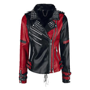 Blouson de moto pour femme en cuir véritable 100% de qualité supérieure, sur mesure, élégant, imprimé sur le devant, coupe-vent, chauffant pour l'hiver - Product Image 1