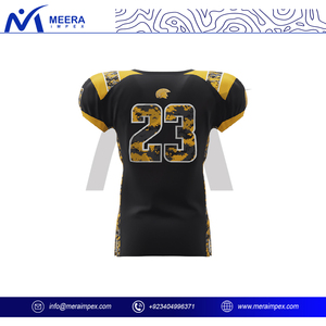 Maillot de football américain respirant de haute qualité à manches courtes, tissu 100 % polyester, impression par sublimation personnalisée, entraînements et matchs - Product Image 5