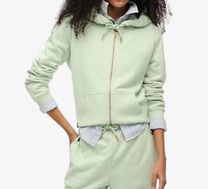 Personnalisable 100% Coton À Capuche Hiver Full Zip Hoodies pour Femmes Durable Respirant avec Logo Brodé Deux Poches - Product Image 4