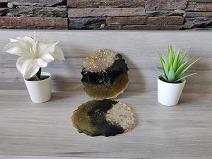 ที่รองแก้วเครื่องดื่มเรซิ่นทำมือ คุณภาพสูง ผิวเรียบ สไตล์โบฮีเมียน ดีไซน์ปรับแต่งได้ สำหรับบ้านสมัยใหม่ - Product Image 3