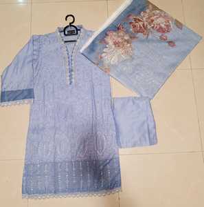 Señoras de alta calidad Chickenkari bordado algodón césped trajes 3 piezas confeccionado Faisalabad Shalwar Kameez estampado de talla grande ODM - Product Image 5