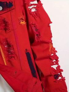 เสื้อแจ็คเก็ตยีนส์ผู้ชายทรงโอเวอร์ไซส์ ขายส่ง คุณภาพสูง ผ้าฝ้าย สไตล์ลำลอง ติดกระดุม แจ็คเก็ตผู้ชายสำหรับฤดูหนาว พร้อมโลโก้ด้านหน้า - Product Image 3