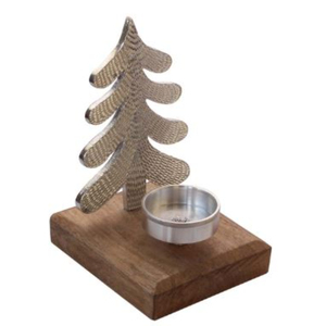 Best Selling Handmade Silver Aluminium Christmas Tree <b>Candle</b> Holder <b>Tea</b> Light Holder Modern Christmas And Festive Decor - Product Image 3