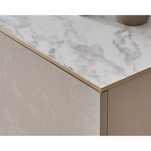 Juego de Comedor Opus Moderno y Elegante de 195 cm con Cubierta de Vidrio Templado y Base con Efecto Piedra - Product Image 4