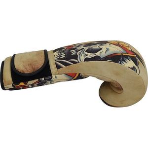 Graphics printed Cowhide <b>Leather</b> Boxing Gloves with Hook and Loop Fastening for Martial Arts training and gym use - Product Image 3
