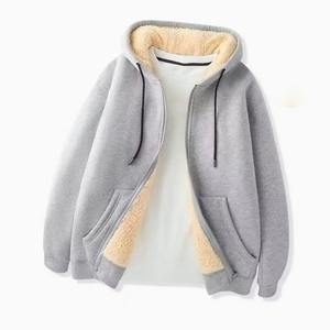 Veste polaire brodée à capuche pour hommes fermeture à glissière épaissie manteau de sweat-shirt zippé décontracté pour automne hiver vêtements d'extérieur - Product Image 5