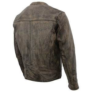 Veste en cuir classique pour homme en gros, matériau de bonne qualité, vestes en cuir 100% véritable, veste en cuir pour homme de haute qualité - Product Image 2