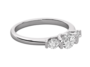 Chef-d'œuvre en diamant, diamant rond de 0,90 carat cultivé en laboratoire, bague de fiançailles à 3 pierres, or 14 carats, certifié IGI, vente en gros OEM, classique pour femmes - Product Image 4