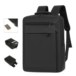 กระเป๋าเป้สะพายหลังใส่โน้ตบุ๊คสำหรับผู้ชาย สไตล์ลำลองเรียบง่าย สีพื้น  โลโก้สั่งทำได้ เหมาะสำหรับใช้ในชีวิตประจำวัน ทำงานออฟฟิศ  ขายในราคาถูก - Product Image 1